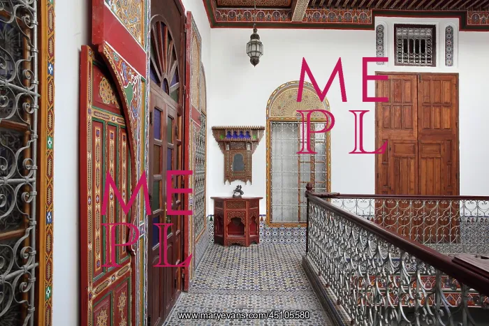 : First floor courtyard, riad, Tetouan, Morocco : First floor courtyard, riad, Tetouan, Morocco