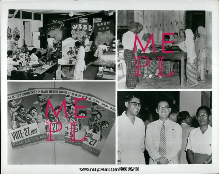 : First general election in Malaya - scenes and posters : First general election in Malaya - scenes and posters