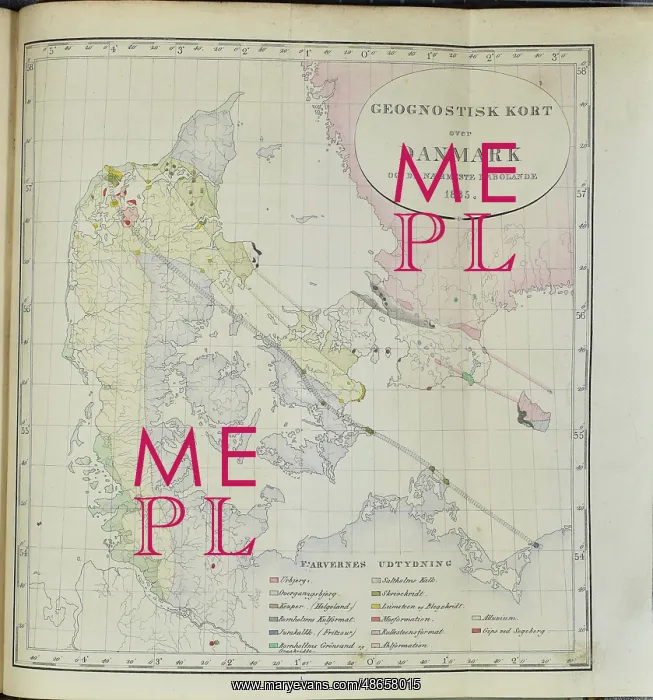 : First geological map of Denmark (Forchhammer 1835) : First geological map of Denmark (Forchhammer 1835)