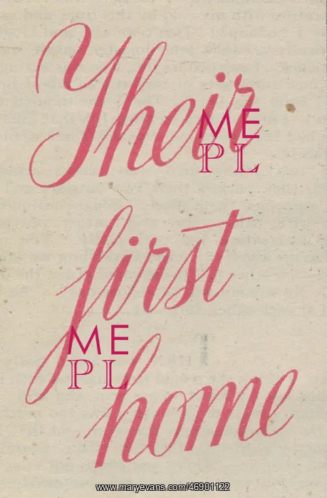 : Their first home - font and text from Woman's Own magazine : Their first home - font and text from Woman's Own magazine