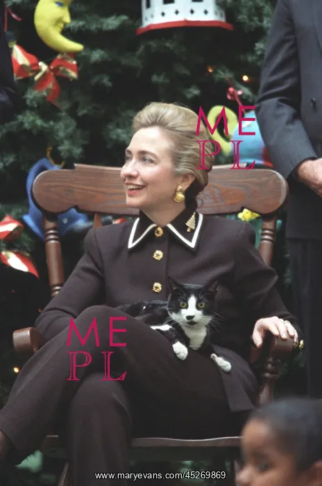 : First Lady Hillary Rodham Clinton and Socks the : First Lady Hillary Rodham Clinton and Socks the