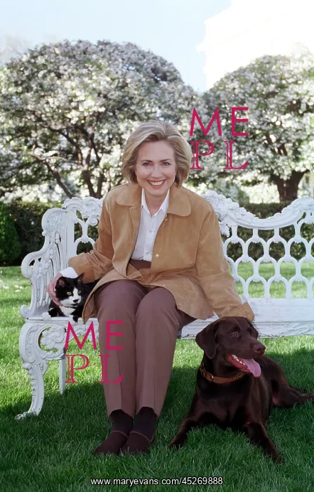 : First Lady Hillary Rodham Clinton with Socks the : First Lady Hillary Rodham Clinton with Socks the
