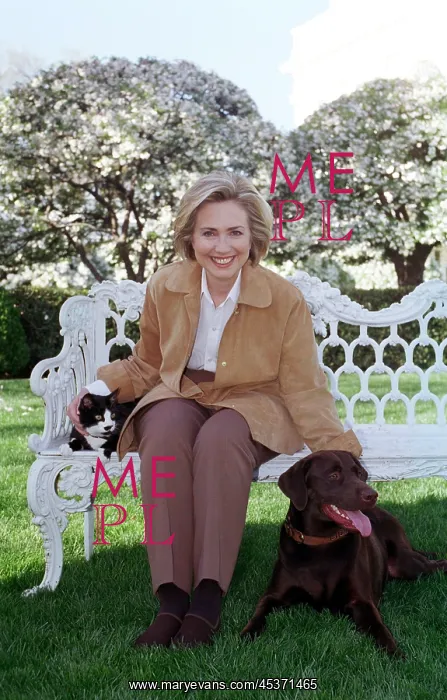 : First Lady Hillary Rodham Clinton with Socks the : First Lady Hillary Rodham Clinton with Socks the