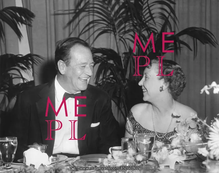 : First Lady Mamie Eisenhower and actor John Wayne : First Lady Mamie Eisenhower and actor John Wayne