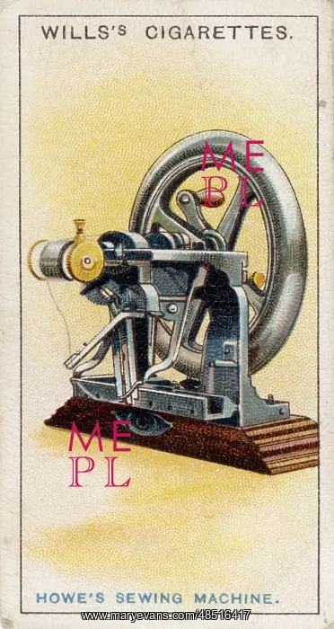 : First lockstitch sewing machine, patented by Elias : First lockstitch sewing machine, patented by Elias