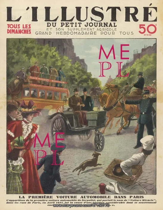 : The first motor car in Paris : The first motor car in Paris