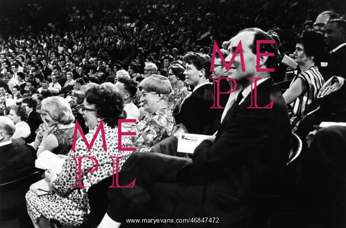 : First Night of the Proms, 1963 - smiling audience : First Night of the Proms, 1963 - smiling audience