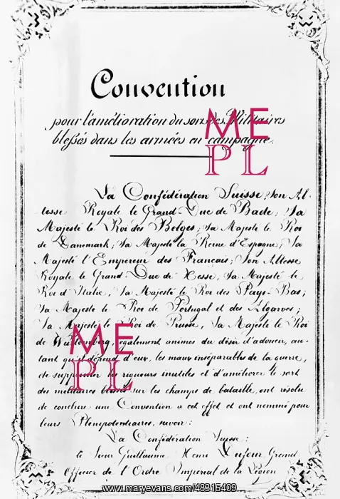 : First page of the Geneva Convention, 1864 : First page of the Geneva Convention, 1864