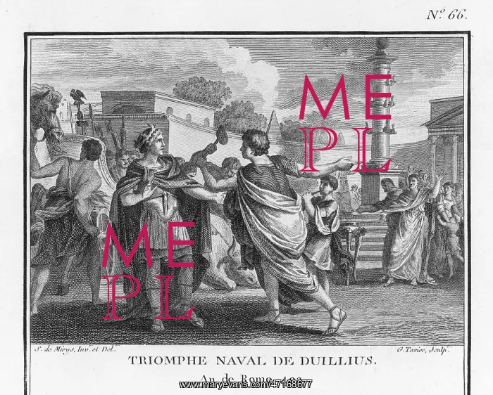 : First Punic War, naval victory of Duilius at Mylae : First Punic War, naval victory of Duilius at Mylae
