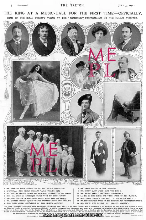 : First Royal Variety Show cast, 1912 : First Royal Variety Show cast, 1912