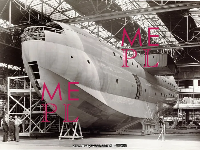 : The first Saunders-Roe SR45 Princess during manufacture : The first Saunders-Roe SR45 Princess during manufacture