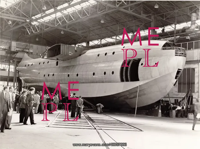 : The first Saunders-Roe SR45 Princess during manufacture : The first Saunders-Roe SR45 Princess during manufacture