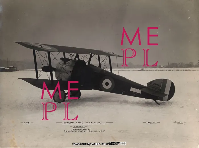 : The first Sopwith F1 Camel in snow at Brooklands : The first Sopwith F1 Camel in snow at Brooklands