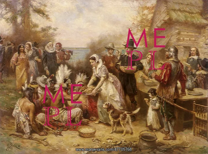 : First Thanksgiving, Plymouth, by Gerome : First Thanksgiving, Plymouth, by Gerome