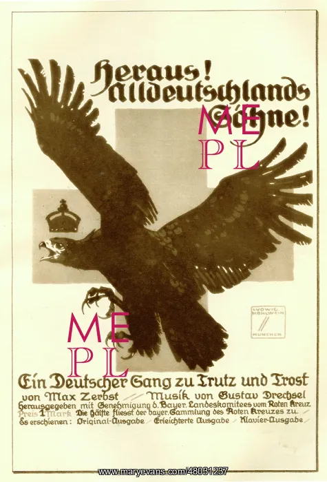 : A First World War German propaganda poster : A First World War German propaganda poster