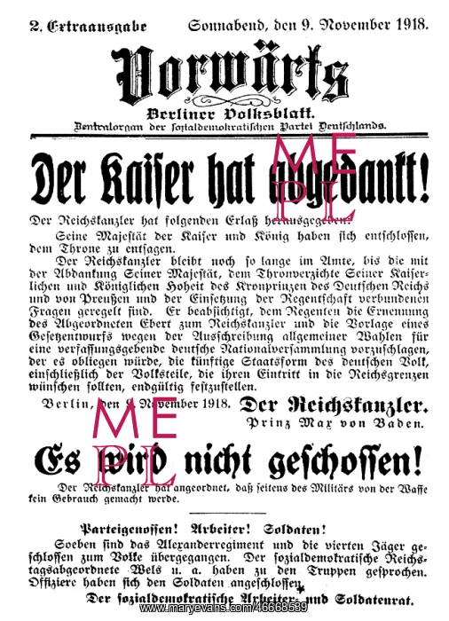 : First World War / WW I, end of War, abdication : First World War / WW I, end of War, abdication