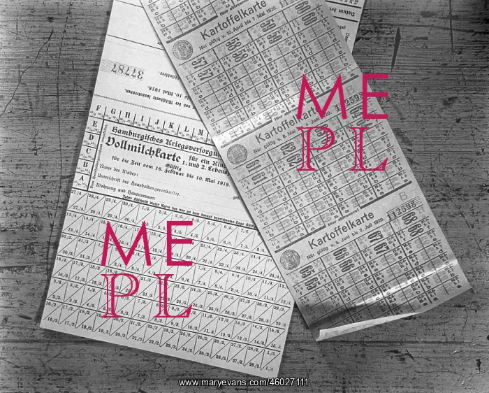 : First World War / WWI, Germany, rationing of : First World War / WWI, Germany, rationing of