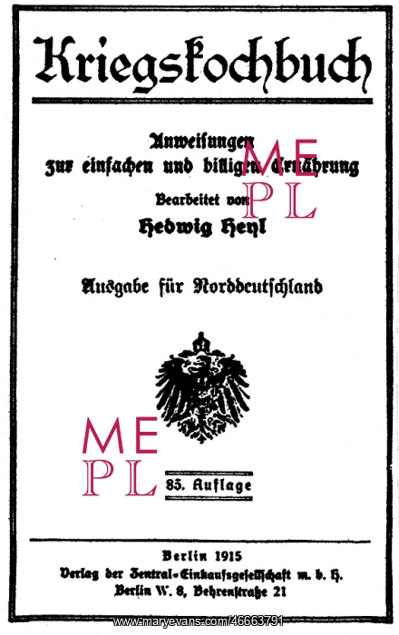 : First World War / WWI, Kriegskochbuch (Wartime : First World War / WWI, Kriegskochbuch (Wartime