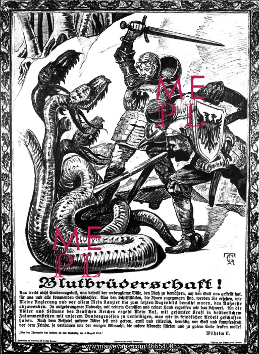 : First World War / WWI, propaganda, Blutsbruederschaft : First World War / WWI, propaganda, Blutsbruederschaft