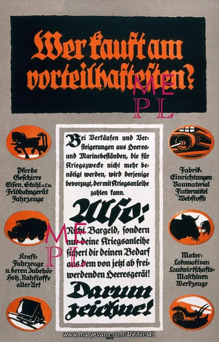 : First World War / WWI, propaganda, advertisement : First World War / WWI, propaganda, advertisement