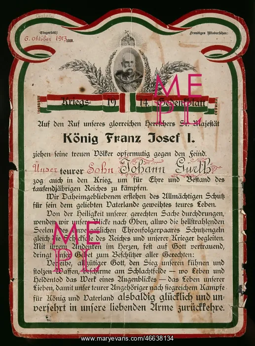 : First World War / WWI, propaganda, memorial page : First World War / WWI, propaganda, memorial page