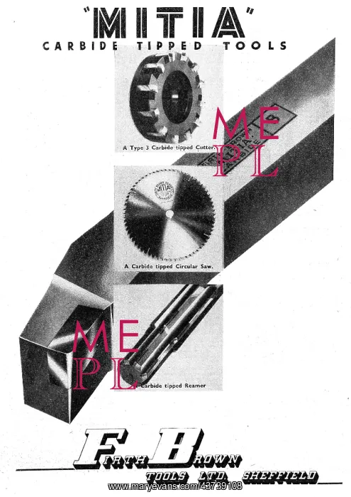 : Firth Brown MITIA Carbide Tipped Tools 1949 : Firth Brown MITIA Carbide Tipped Tools 1949