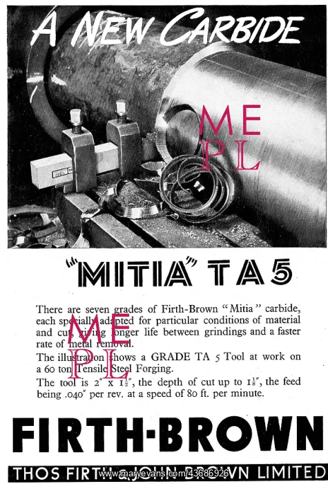: Firth-Brown Mitia TA5 Carbide Machine Tools : Firth-Brown Mitia TA5 Carbide Machine Tools