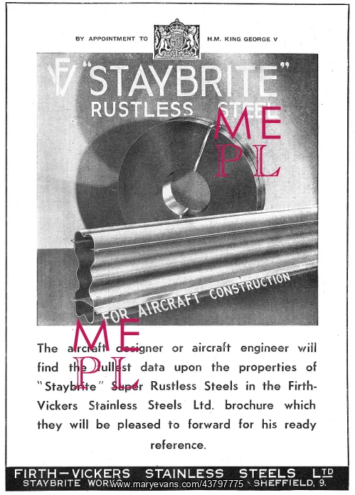 : Firth Brown Staybrite Rustless Steel : Firth Brown Staybrite Rustless Steel