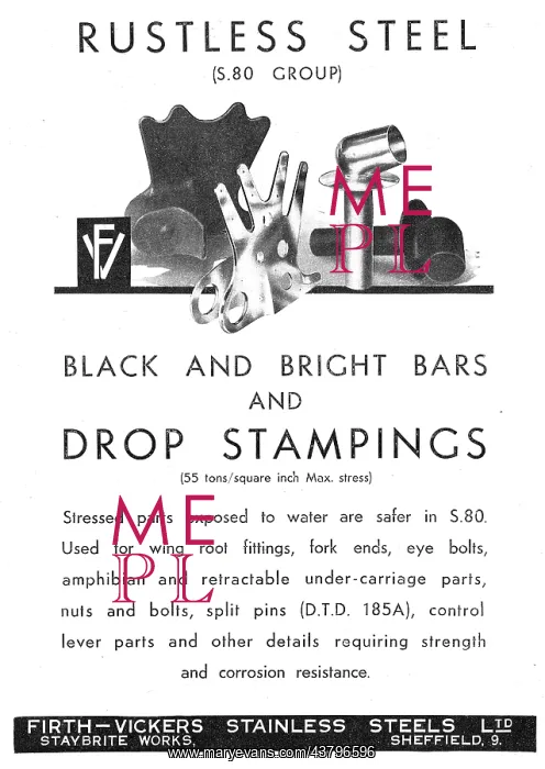 : Firth Vickers Black & Bright Bars : Drop Stampings : S80 : Firth Vickers Black & Bright Bars : Drop Stampings : S80