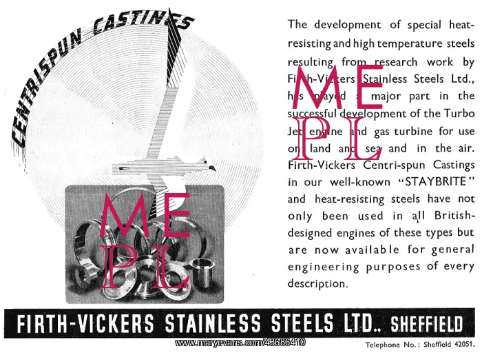 : Firth-Vickers Centrispun Castings : Firth-Vickers Centrispun Castings