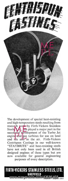 : Firth-Vickers Centrispun Castings : Firth-Vickers Centrispun Castings