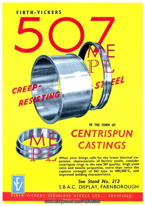  : Firth-Vickers Stainless Steels, Centrispun Castings