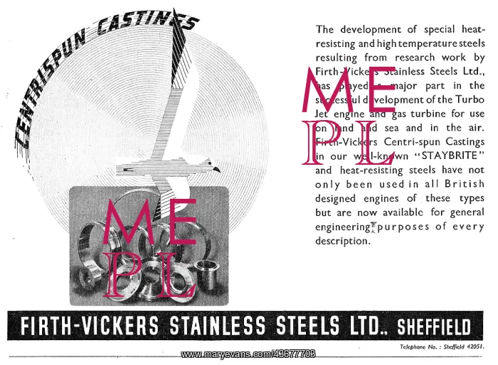  : Firth-Vickers Stainless Steels Centrispun Castings