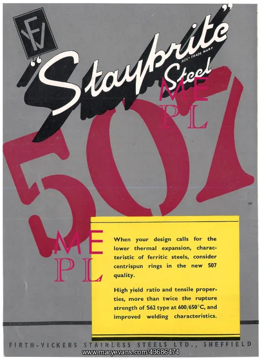 : Firth-Vickers Staybrite Stainless Steels : Firth-Vickers Staybrite Stainless Steels