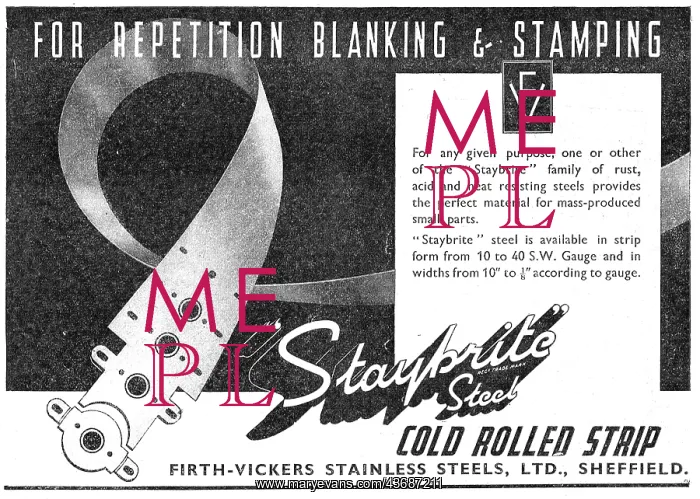 : Firth-Vickers Staybrite Stainless Steels : Firth-Vickers Staybrite Stainless Steels