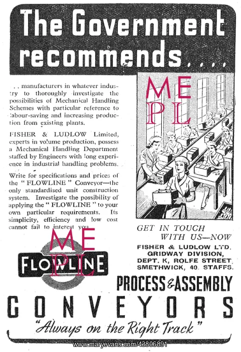 : Fisher & Ludlow FLOWLINE Assembly Line Conveyers : Fisher & Ludlow FLOWLINE Assembly Line Conveyers
