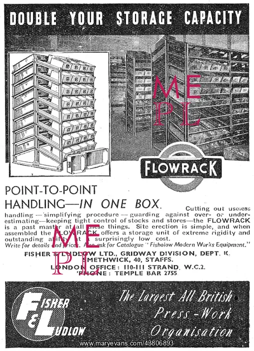 : Fisher & Ludlow FLOWRACK Storage Bin System : Fisher & Ludlow FLOWRACK Storage Bin System