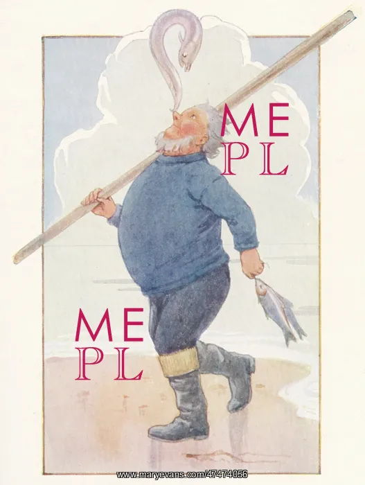 : Fisherman balancing an eel on his nose : Fisherman balancing an eel on his nose