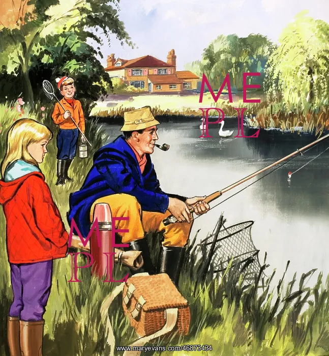 : Fisherman on a riverbank : Fisherman on a riverbank