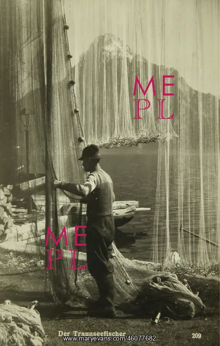 : Fisherman at Traunsee. About 1950 : Fisherman at Traunsee. About 1950