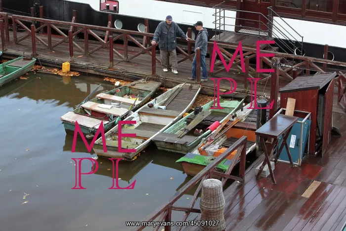 : Fishing boats, Vltava River, Prague, Czech Republic : Fishing boats, Vltava River, Prague, Czech Republic