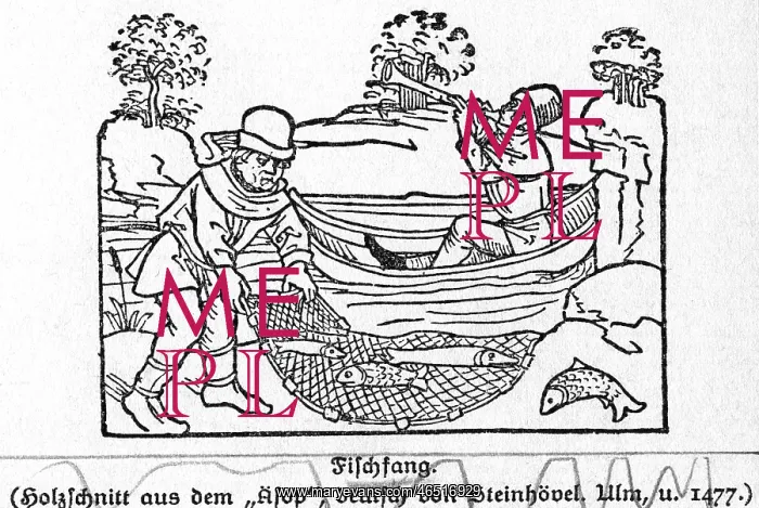  : fishing, drop net, circa 1477