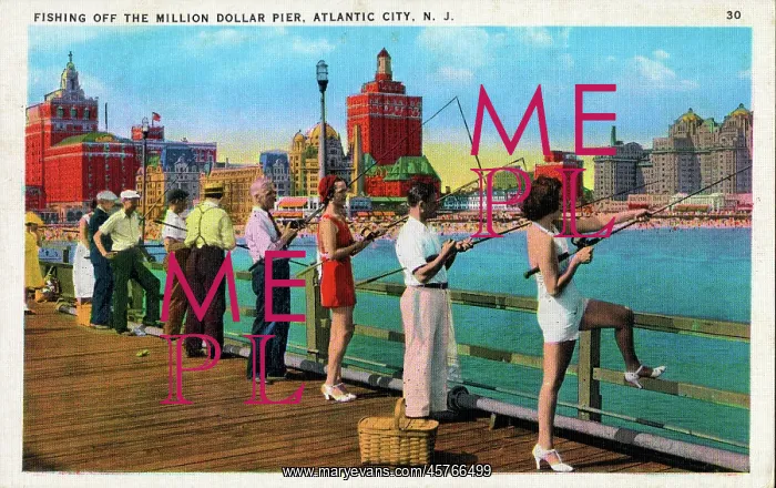 : Fishing off the Million Dollar Pier, Atlantic City, NJ, USA : Fishing off the Million Dollar Pier, Atlantic City, NJ, USA