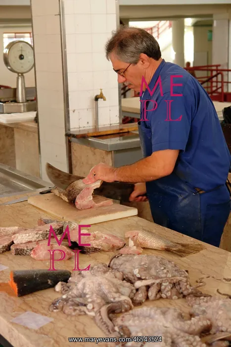 : Fishmonger, Mercado dos Lavradores, Funchal, Madeira : Fishmonger, Mercado dos Lavradores, Funchal, Madeira