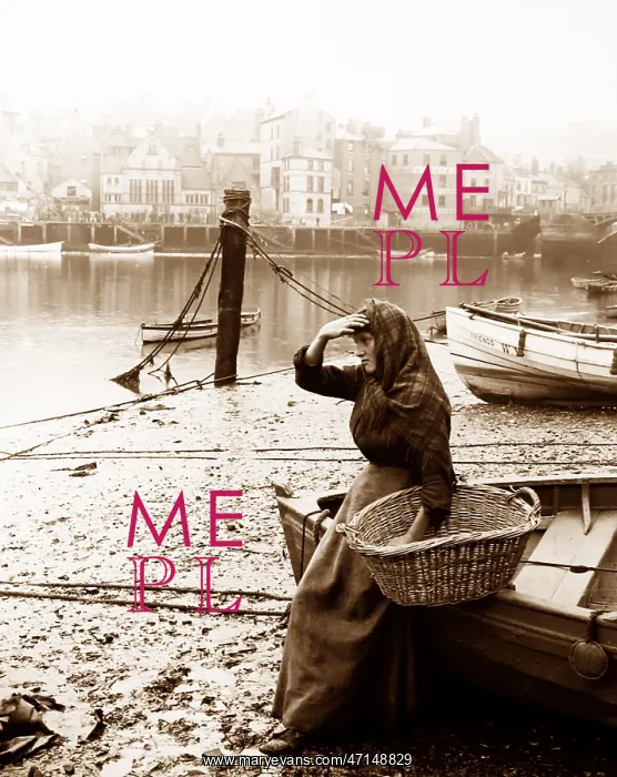 : Fishwife waiting for her husband to return, Whitby : Fishwife waiting for her husband to return, Whitby