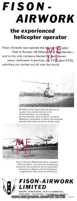 : Fison Airwork Helicopter Operations 1959 : Fison Airwork Helicopter Operations 1959