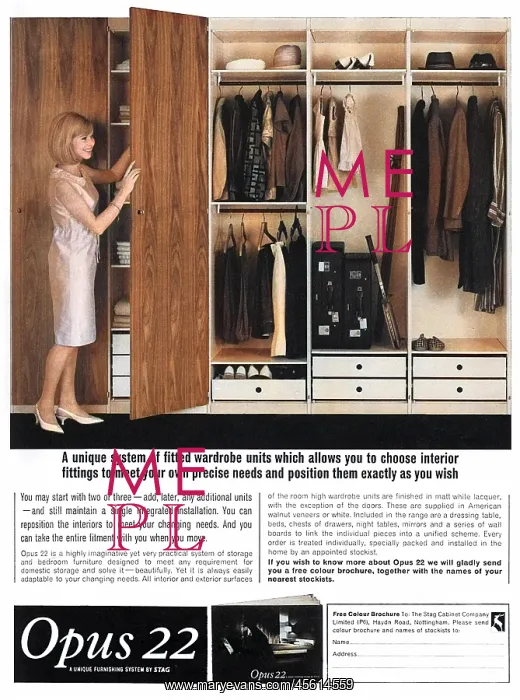 : Fitted wardrobe advertisement, 1965 : Fitted wardrobe advertisement, 1965
