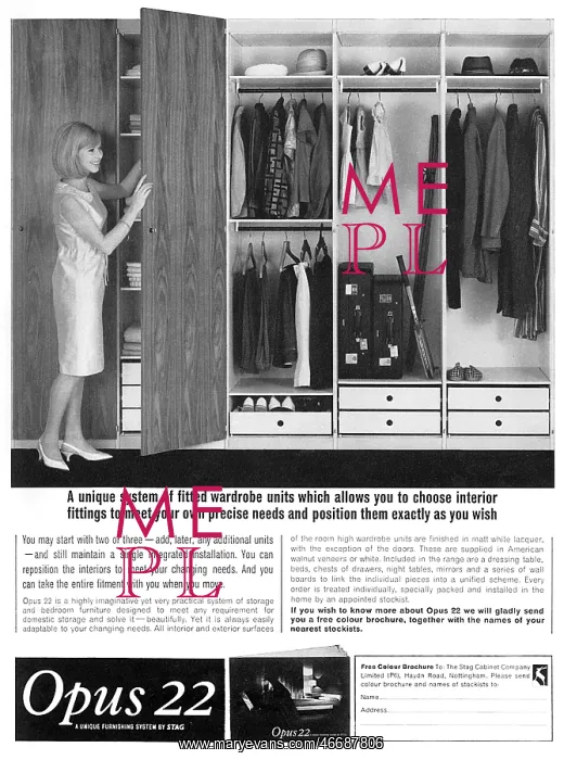 : Fitted wardrobe advertisement, 1965 : Fitted wardrobe advertisement, 1965