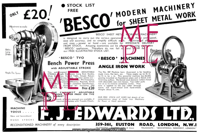 : F.J.Edwards Besco Machine Tools: Besco Sheet : F.J.Edwards Besco Machine Tools: Besco Sheet