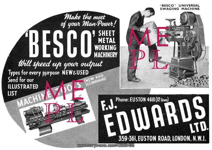 : F.J.Edwards Machine Tools For Sheet Metal Work : F.J.Edwards Machine Tools For Sheet Metal Work